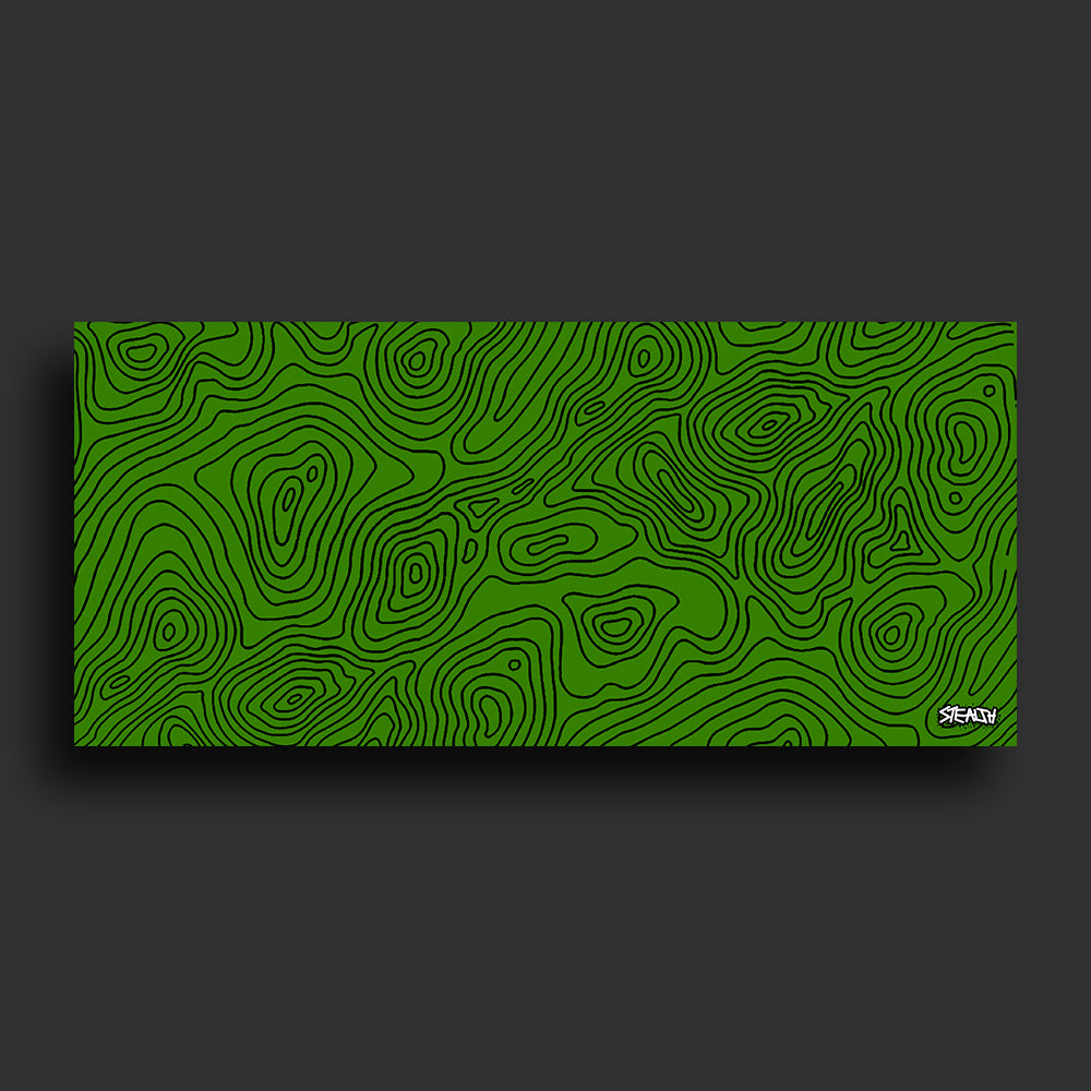 Stealth Gaming - Dark Green Topo Mouse Pad